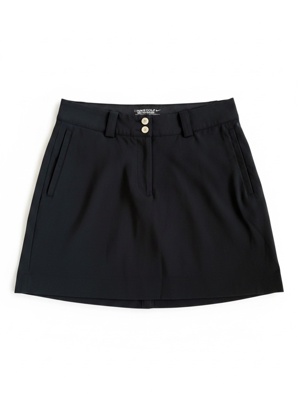 Nike Black Dri-FIT Tour Performance Golf Skort with Pockets and Ivory Buttons